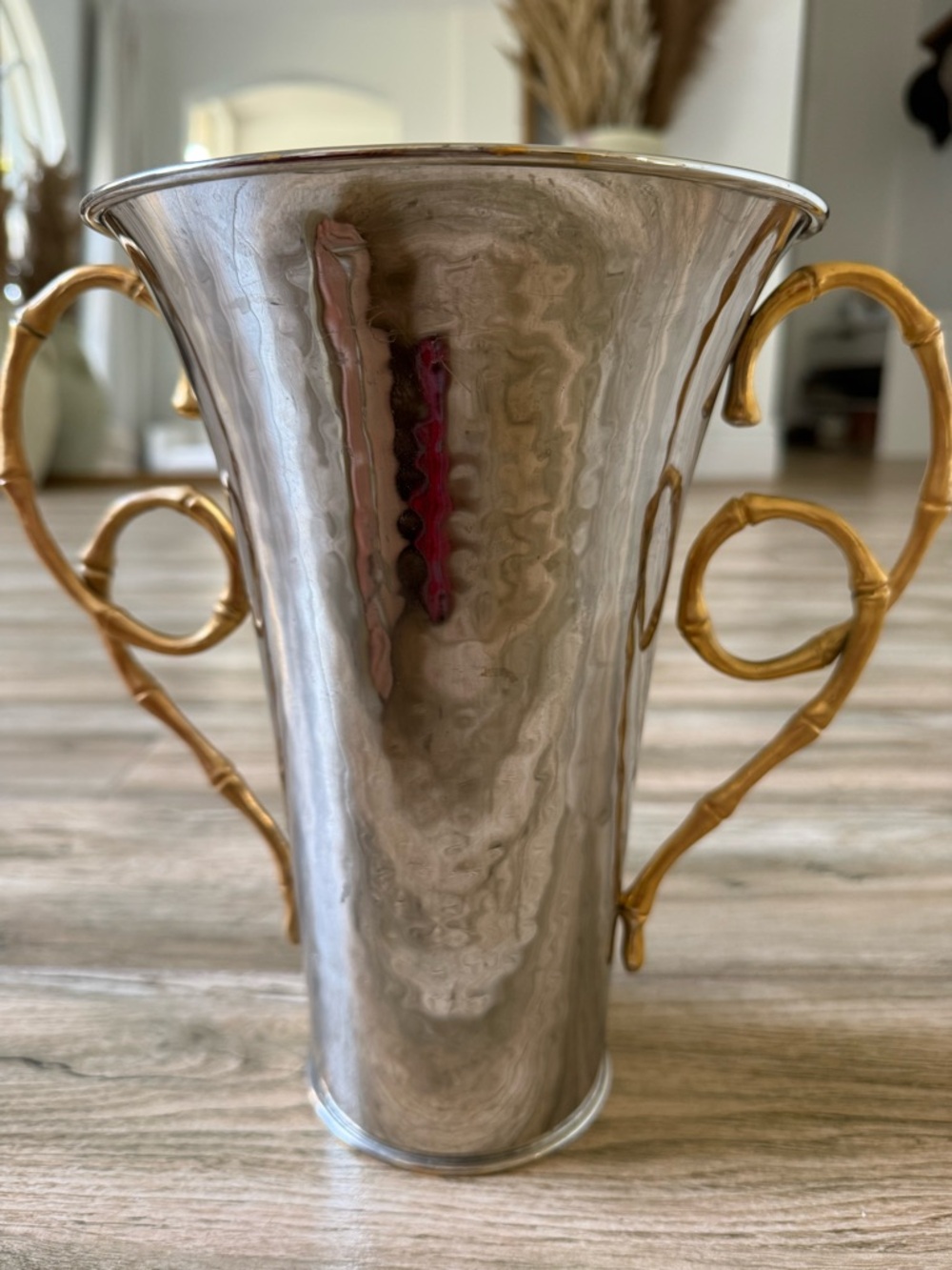 Saks Fifth Avenue Silver-Tone Vase with Gold Handles